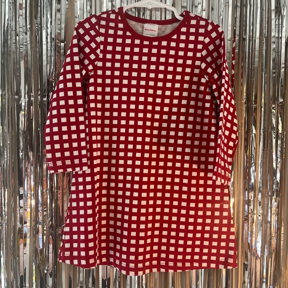 Hanna Andersson Red Grid T-shirt dress